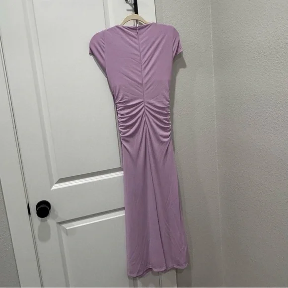 NWOT Cinq A Sept Janis Pale Iris Ruched Midi Dress Sz 4 - Picture 8 of 8